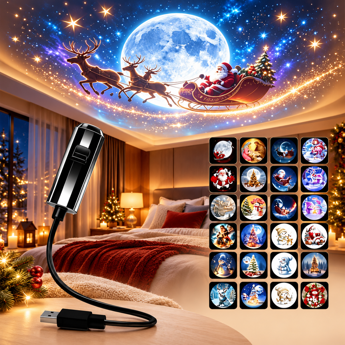🌌🌠HD-smart-dynamic-5D-holographic-night-light-projector