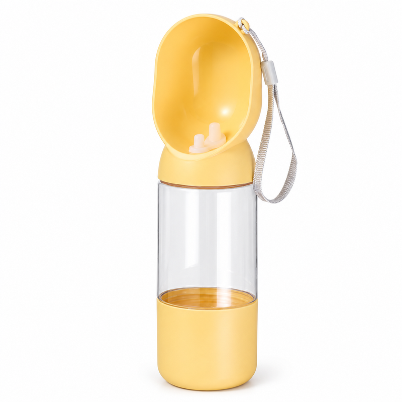 💦 Dog Water Bottle | Plastic | Walks | Owners | Pastel Yellow
