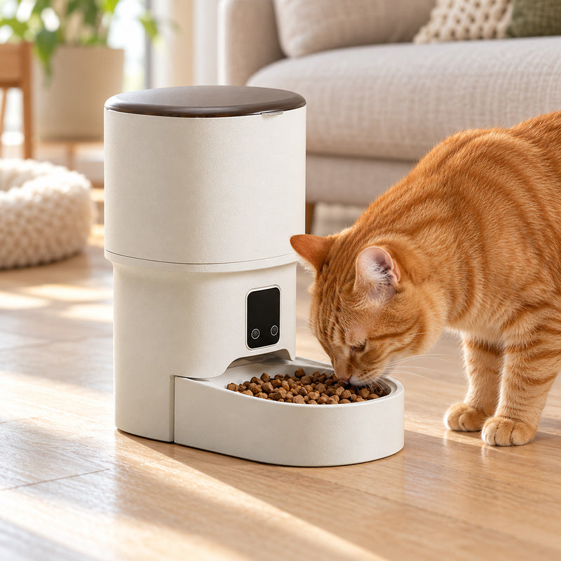 ⏰ Automatic Dispenser | Plastic | Home | Cat Lovers | Sleek Ivory
