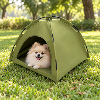 🌿 Dog Tent | Green Canvas | Garden | Animal Lovers | Cozy Shelter