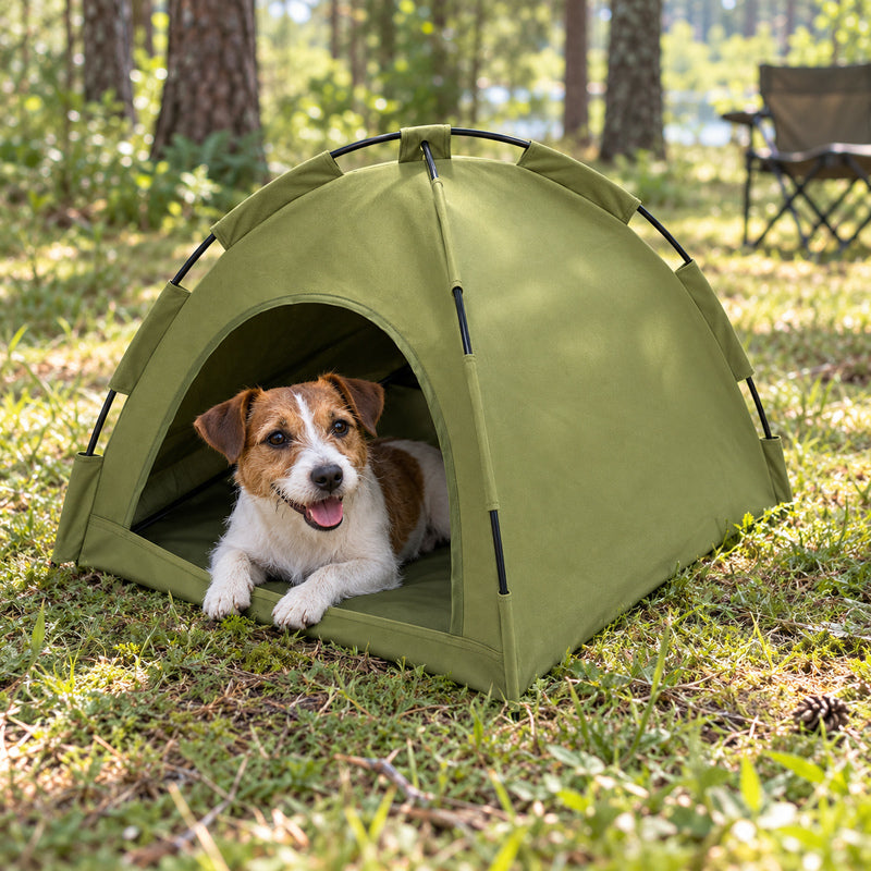 🌿 Dog Tent | Green Canvas | Garden | Animal Lovers | Cozy Shelter