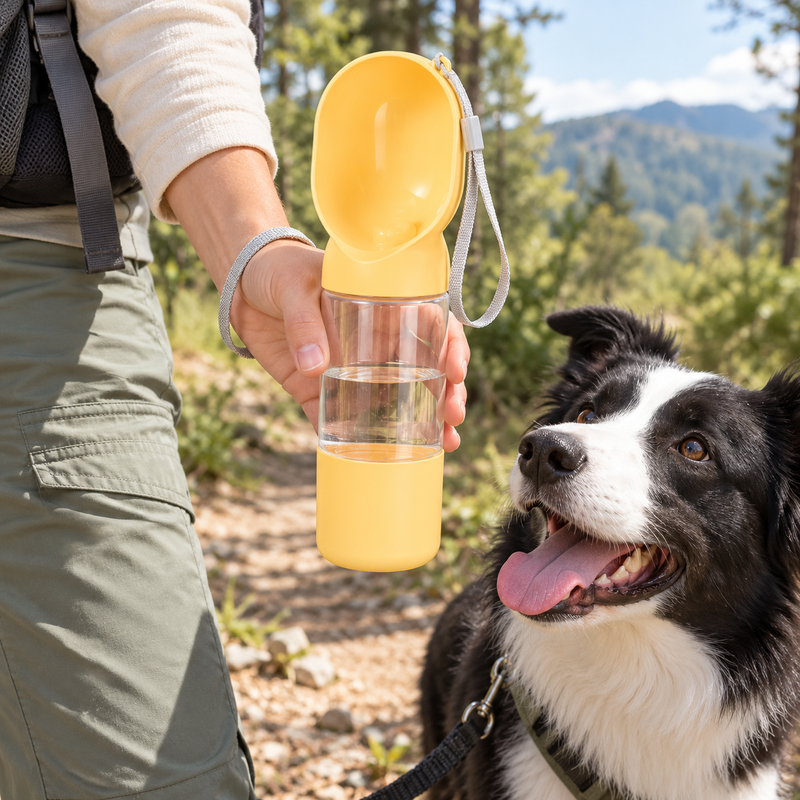 💦 Dog Water Bottle | Plastic | Walks | Owners | Pastel Yellow
