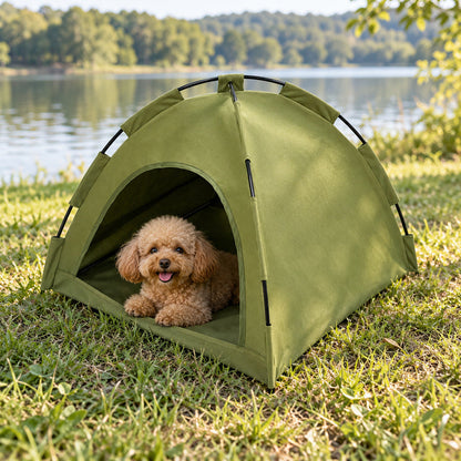 🌿 Dog Tent | Green Canvas | Garden | Animal Lovers | Cozy Shelter