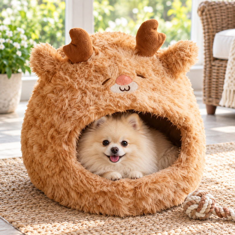 🦌 Dog House | Plush Toy | Living Room | Dog Lovers | Adorable Reindeer