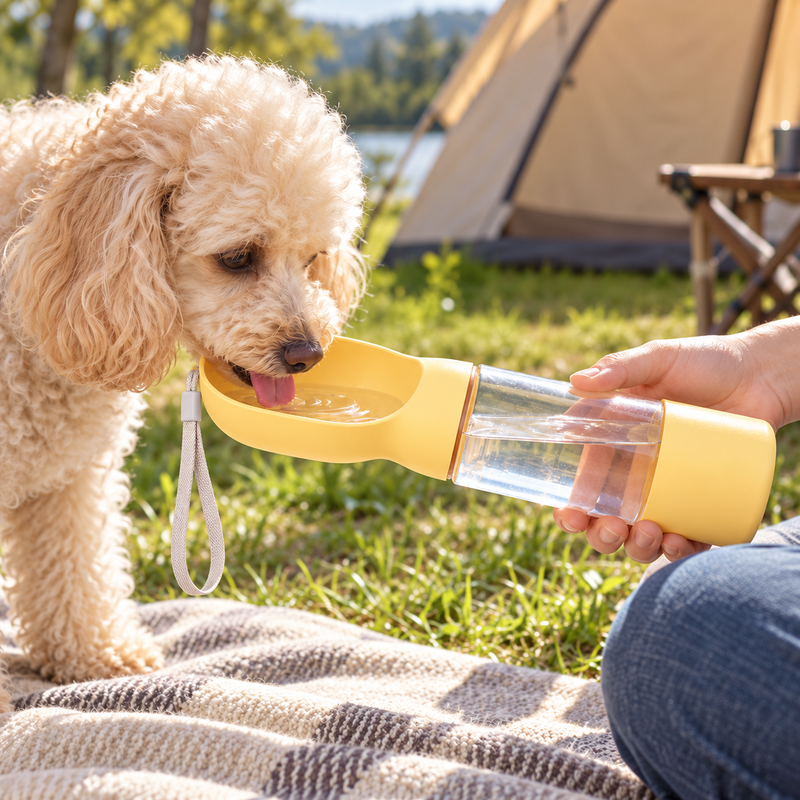 💦 Dog Water Bottle | Plastic | Walks | Owners | Pastel Yellow