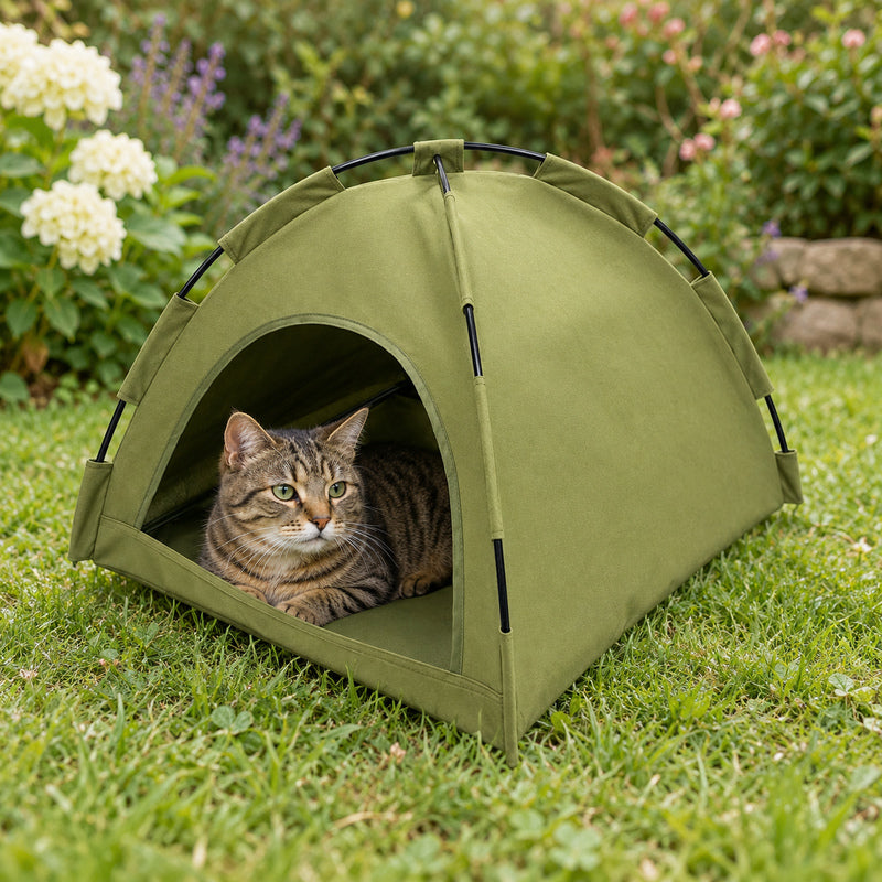 🌿 Dog Tent | Green Canvas | Garden | Animal Lovers | Cozy Shelter