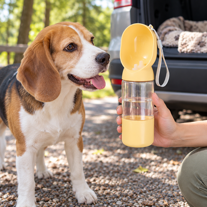 💦 Dog Water Bottle | Plastic | Walks | Owners | Pastel Yellow