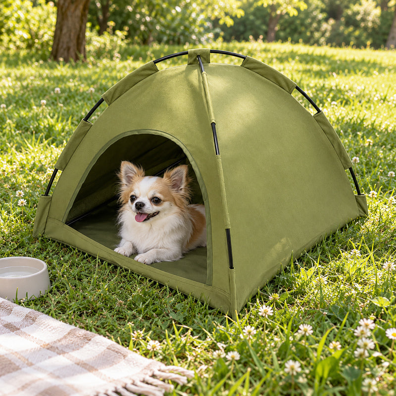 🌿 Dog Tent | Green Canvas | Garden | Animal Lovers | Cozy Shelter