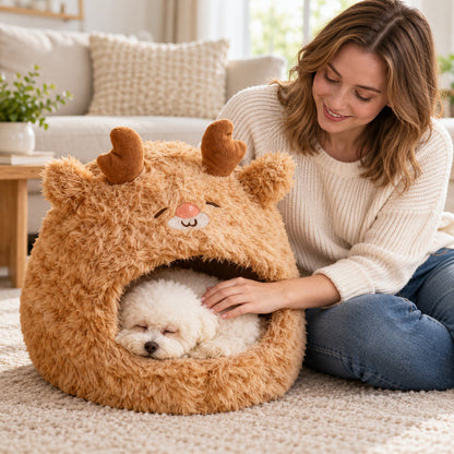 🦌 Dog House | Plush Toy | Living Room | Dog Lovers | Adorable Reindeer