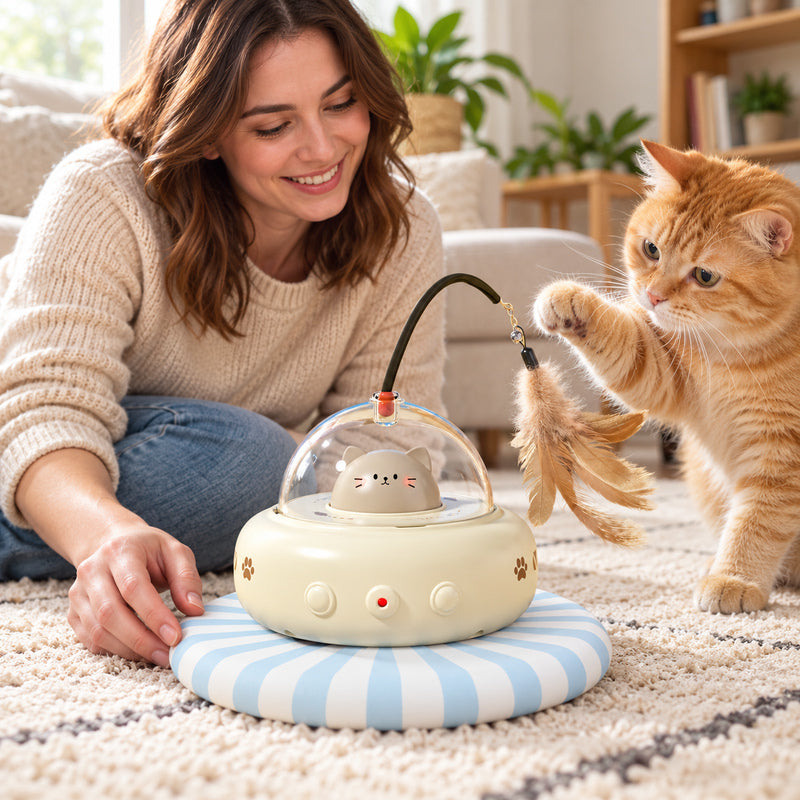 🐱 Interactive Toy | Plastic | Living Room | Caring Owners | Hanging Feathers