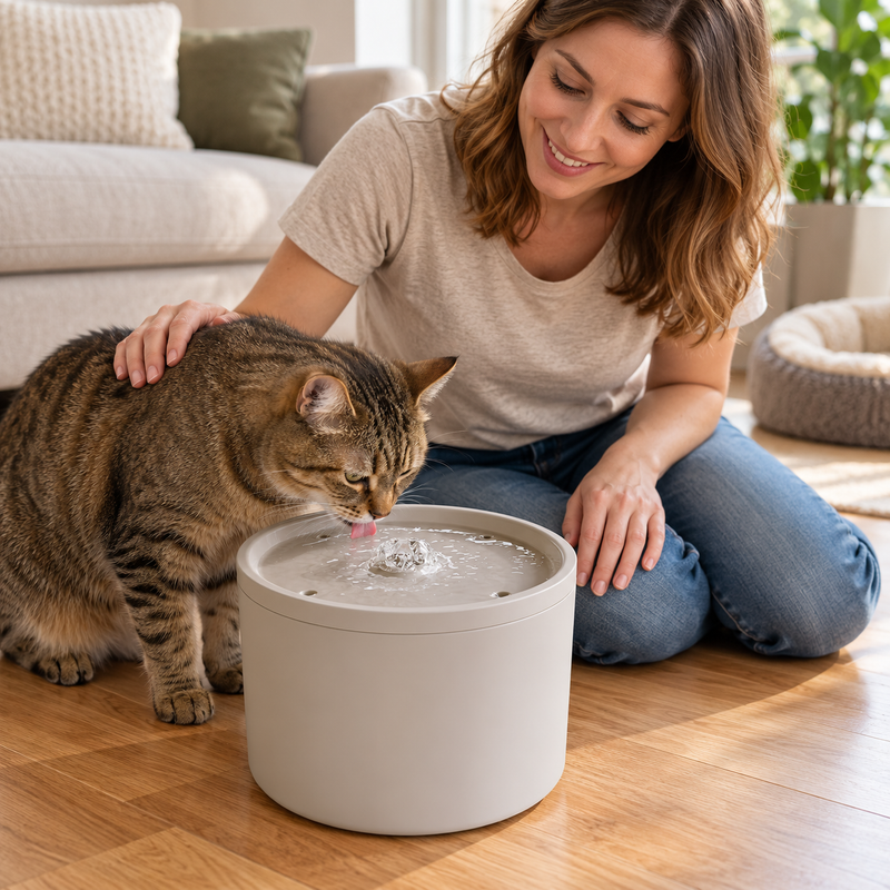 💧 Cat Water Fountain | Plastic | Living Room | Owners | Central Spray