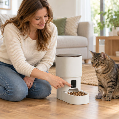 ⏰ Automatic Dispenser | Plastic | Home | Cat Lovers | Sleek Ivory