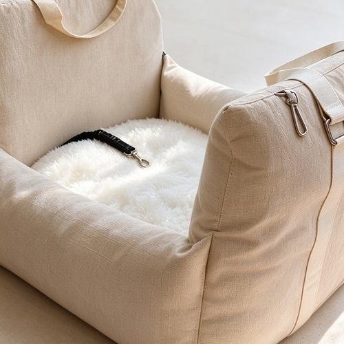 🚗 Dog Car Seat | Fabric | Travel | Dog Lovers | Beige Cocoon